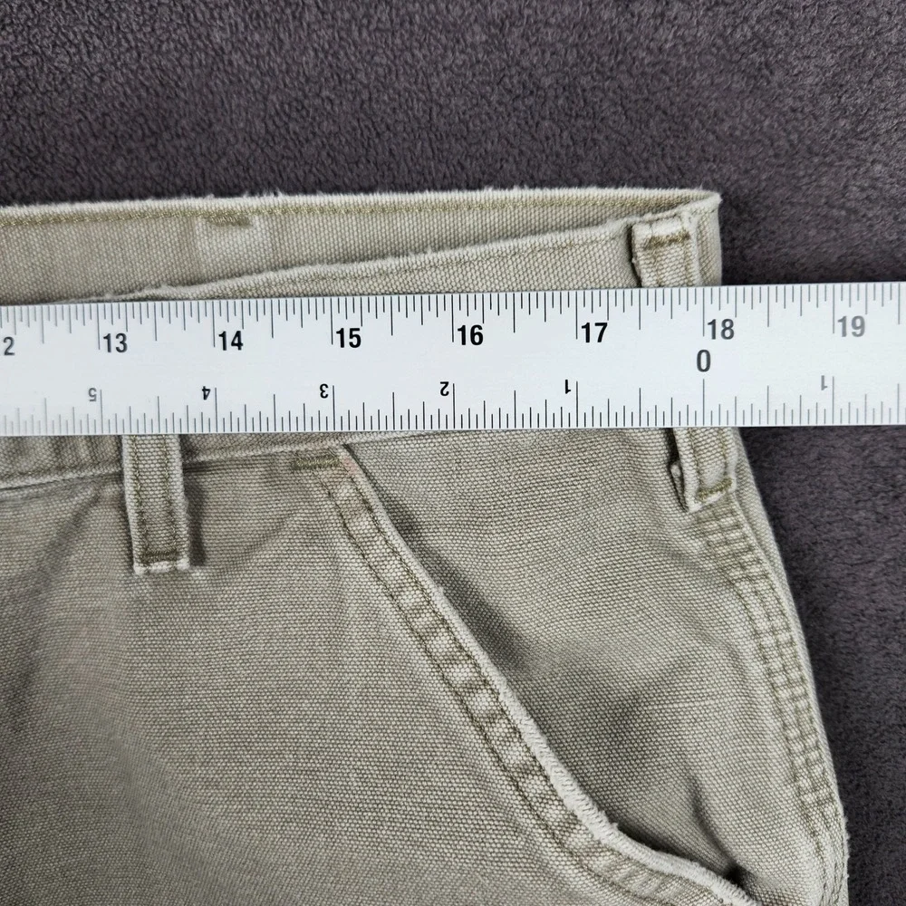 Vintage Carhartt Washed Duck Work Shorts Mens 36 Tan Canvas B25 DES Workwear